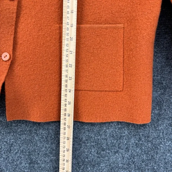 Eileen Fisher Orange Boiled Wool Blazer Women’s Large Minimalist Quiet Luxury - Picture 7 of 9